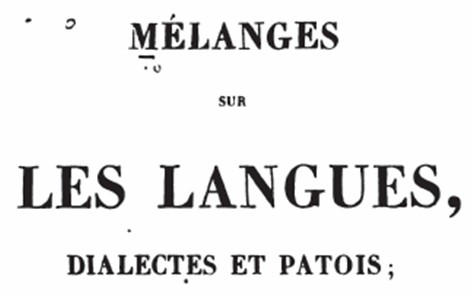 page de garde de mélanges sur les langues